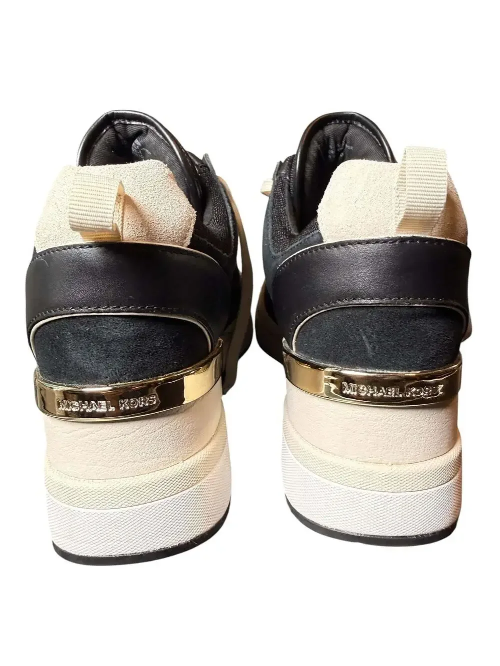 Michael Kors Georgie Women's Low Top Sneakers Black/Cream/Gold